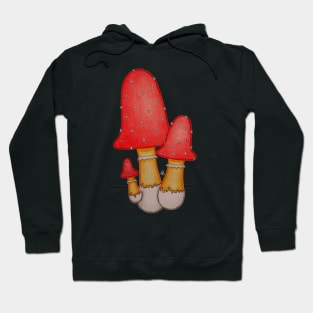 Poisonous - Bright Red Amanita Mushrooms Hoodie